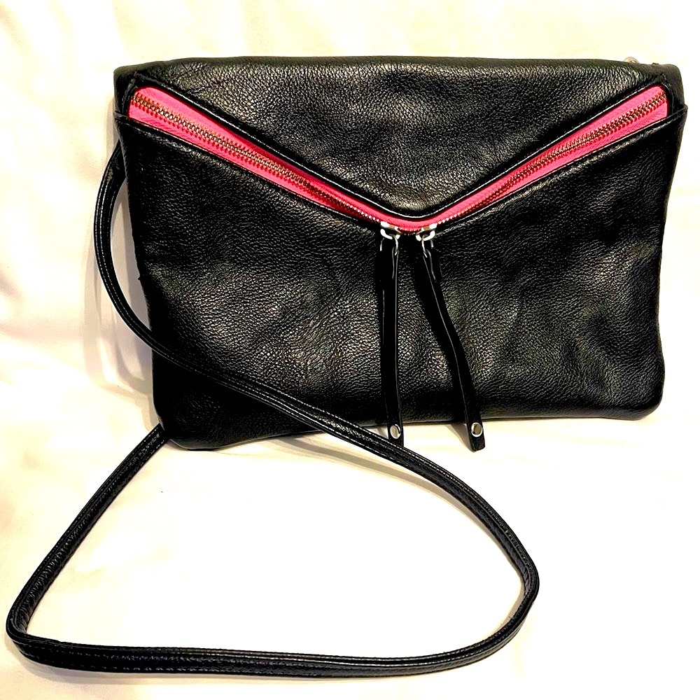 Black and Neon Pink Crossbody
